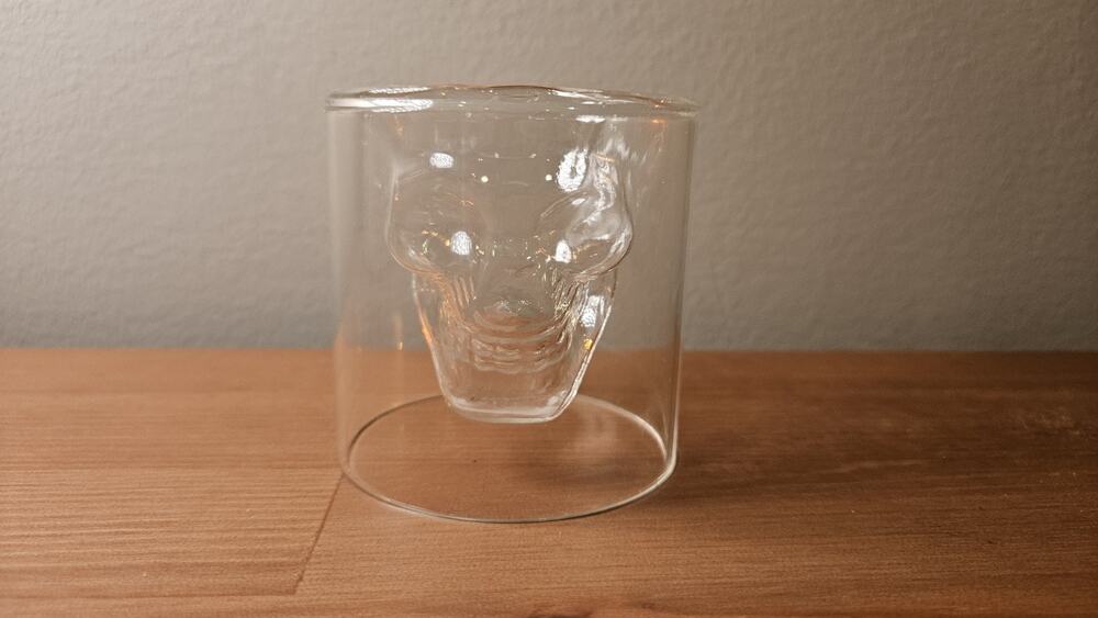 Doomed Shot glass by Fred and Friends drinkware barware skull shot glass
